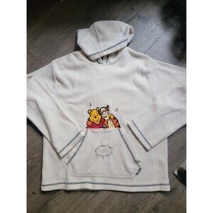 Vintage 90s/Y2k Disney Pooh Tigger Buddies Fleece Pullover Hoodie Size L